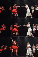 彩木咲良（左 / たこやきレインボー）と中江友梨（右 / 東京女子流）のじゃんけん対決。