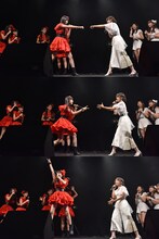 彩木咲良（左 / たこやきレインボー）と中江友梨（右 / 東京女子流）のじゃんけん対決。