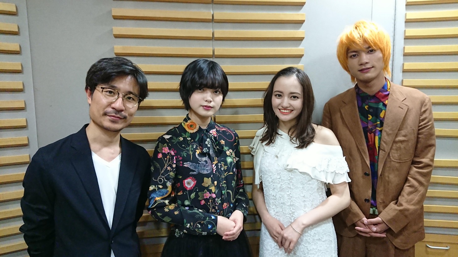 左から月川翔監督、平手友梨奈（欅坂46）、アヤカ・ウィルソン、板垣瑞生（M!LK）。