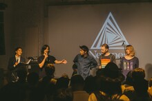 「JAMESON HALLOWEEN FES」ローンチイベントに登壇するNewspeak。（写真提供：ジェムソン）