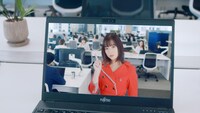 富士通エフサス「TIME CREATOR」テレビCM「時計うさぎ」編のワンシーン。