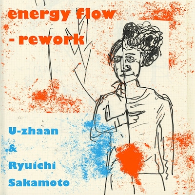 U-zhaan & Ryuichi Sakamoto「energy flow - rework」配信ジャケット