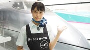 新幹線の乗務員の制服を着た瀧野由美子（STU48） (c)テレビ朝日