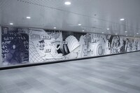 渋谷駅に展開されている「NEO-FUTURE」巨大インスタレーション。