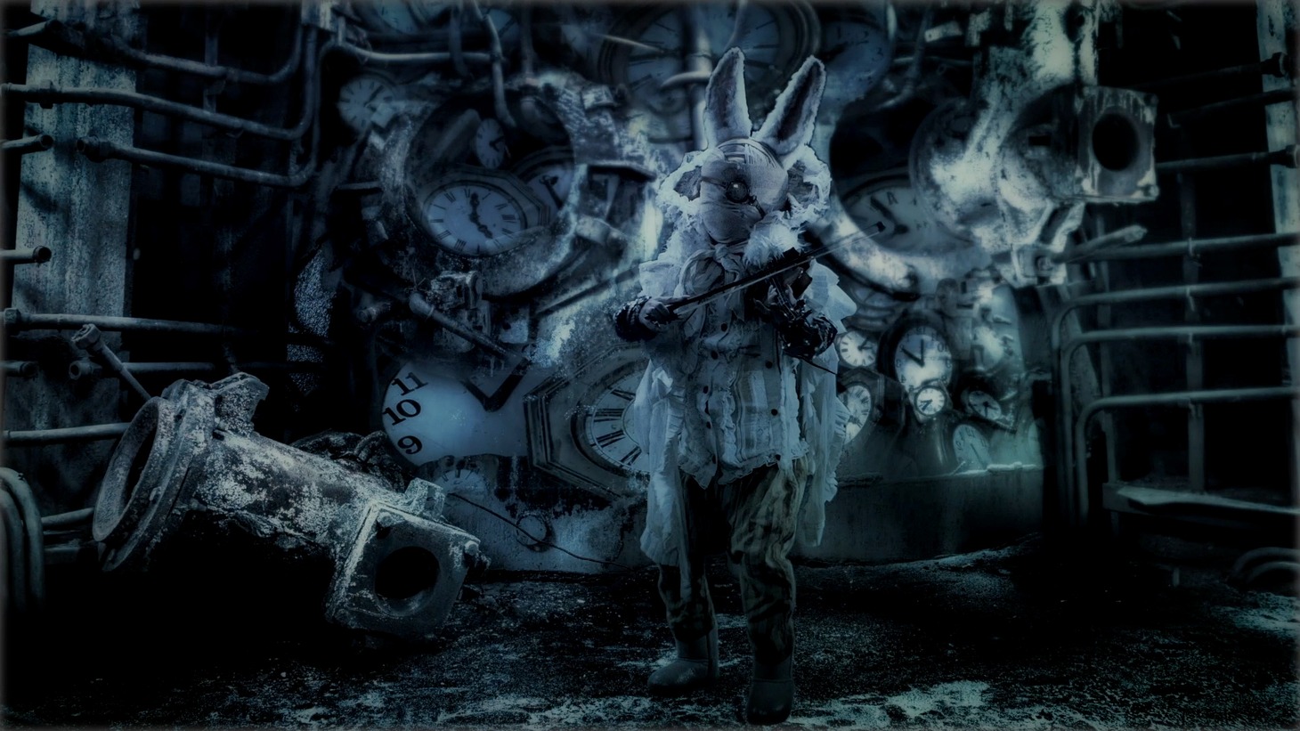 HYDE「FAKE DIVINE」ミュージックビデオのワンシーン。