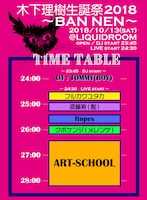 「木下理樹生誕祭2018～BAN NEN～」タイムテーブル