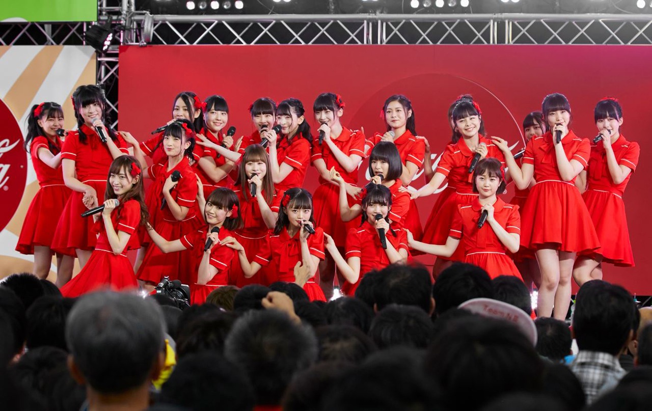 NGT48「コカ・コーラ SUMMER STATION 音楽LIVE」の様子。(c)テレビ朝日