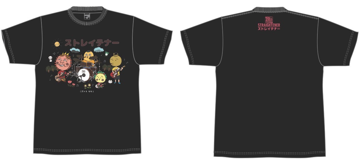 ストレイテナー×コジコジ Tシャツ（黒）。価格5000円。