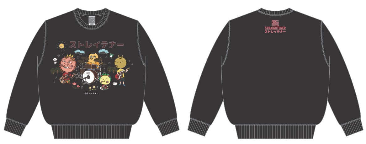 ストレイテナー×コジコジ トレーナー（黒）。価格8000円。