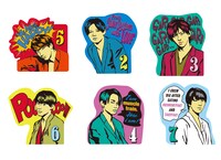 オリジナルグッズのステッカーセット（6枚組）。