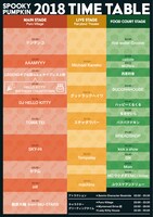 「SPOOKY PUMPKIN 2018 ～PURO ALL NIGHT HALLOWEEN PARTY～」タイムテーブル