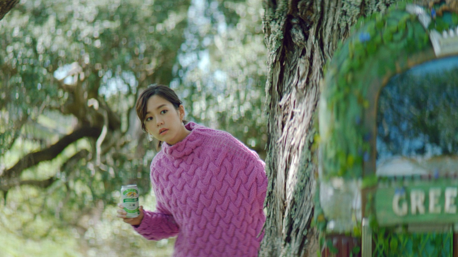「淡麗グリーンラベル」のCM「GREEN JUKEBOX 時篇」のワンシーン。
