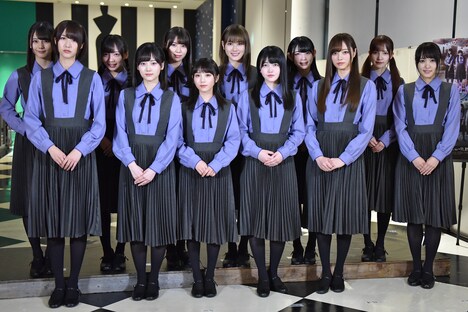 乃木坂46、欅坂46、けやき坂46合同の舞台「ザンビ」初日前会見の様子。