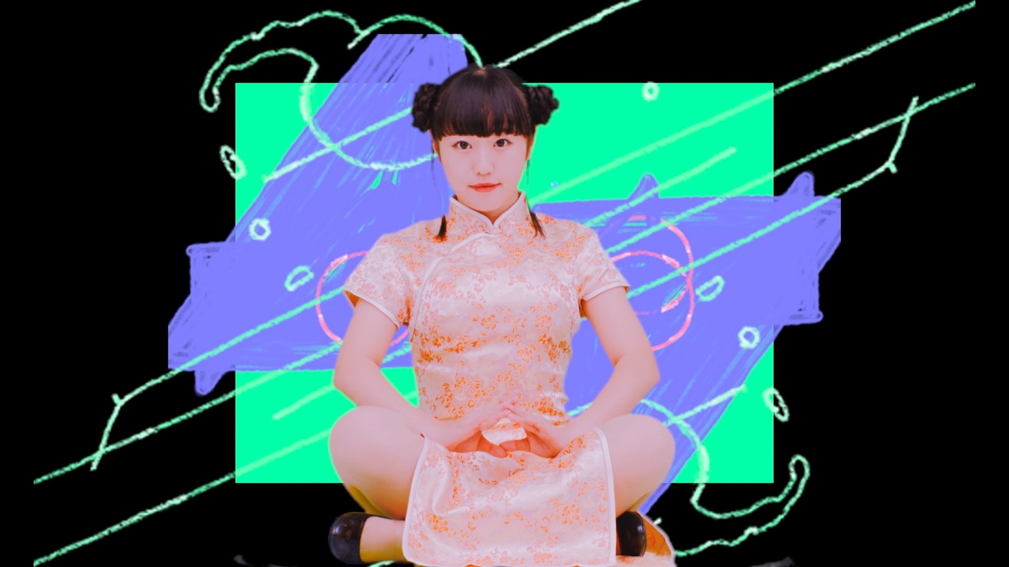 KOTO「タイガーファイヤーサイバーファイター」ミュージックビデオのワンシーン。