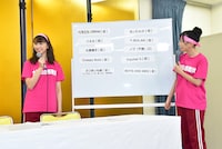 「第2回 ももいろ歌合戦」出演者第2弾を発表する玉井詩織（左）と高城れに（右）。