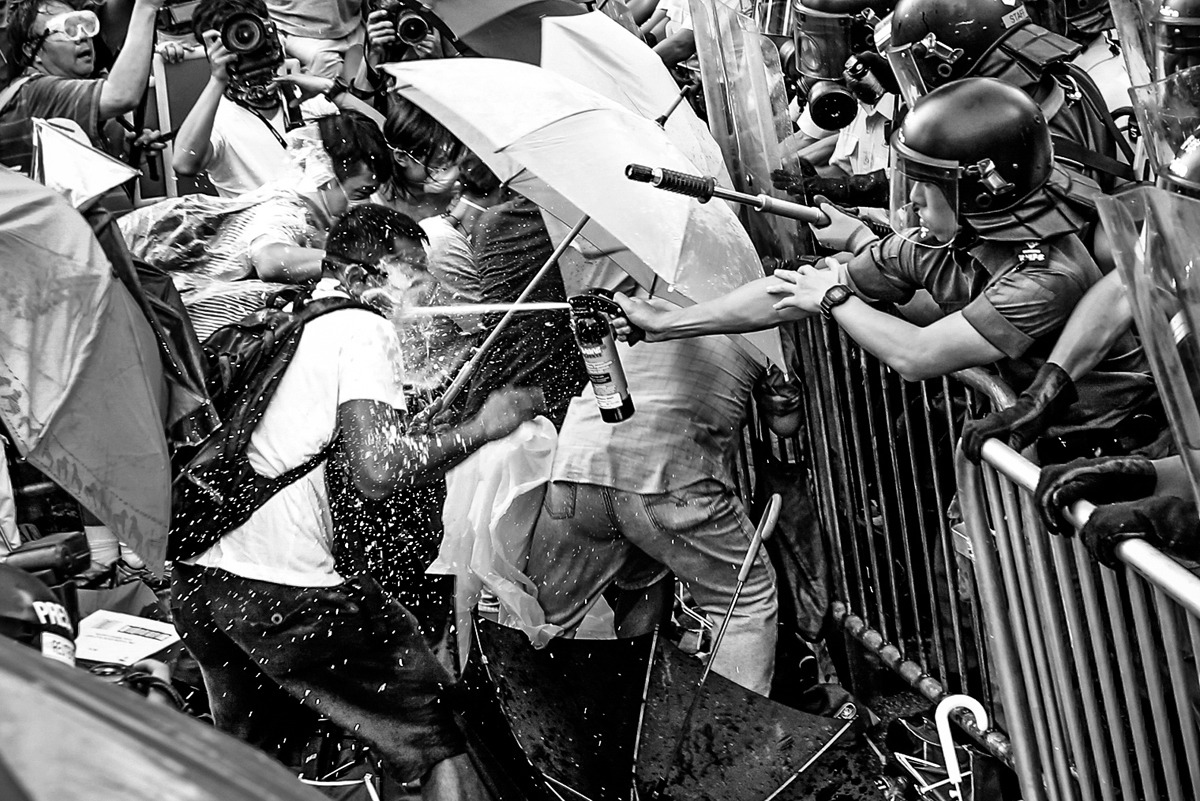 2014年、香港で撮影した学生運動の様子。（写真提供：Viola Kam）