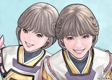 桂正和による西野七瀬と「電影少女」天野アイのイラスト。