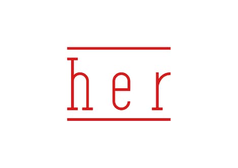 レーベル「her」のロゴ。