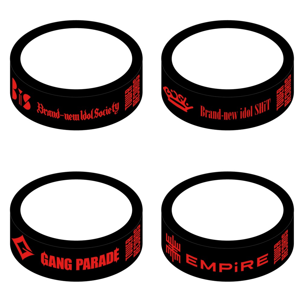 「WACK × TOWER RECORDS ラバーバンド（BiS / BiSH / GANG PARADE / EMPiRE）」（各600円）