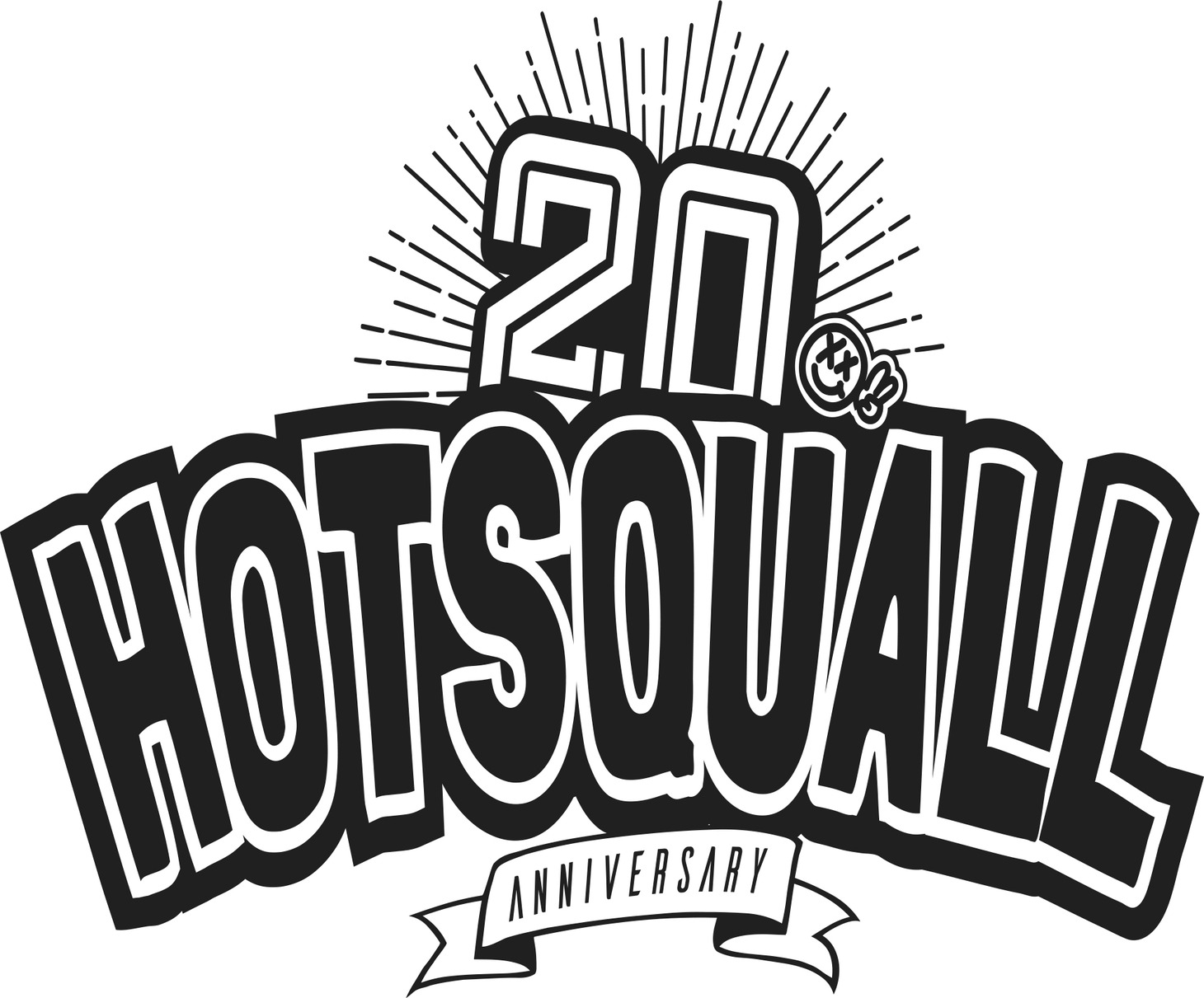 HOTSQUALLの20周年ロゴ。