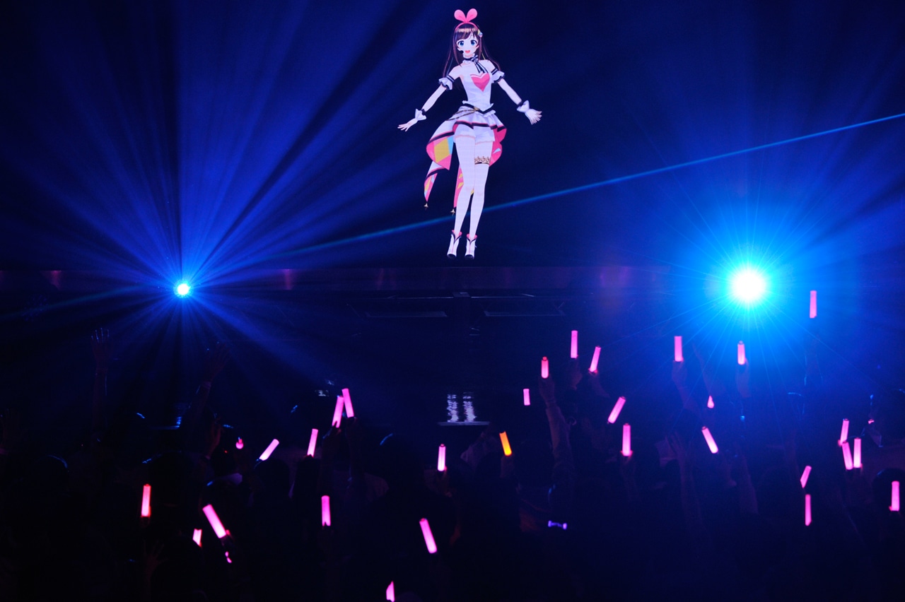 キズナアイ「Kizuna AI 1st Live "hello, world"」東京公演の様子。