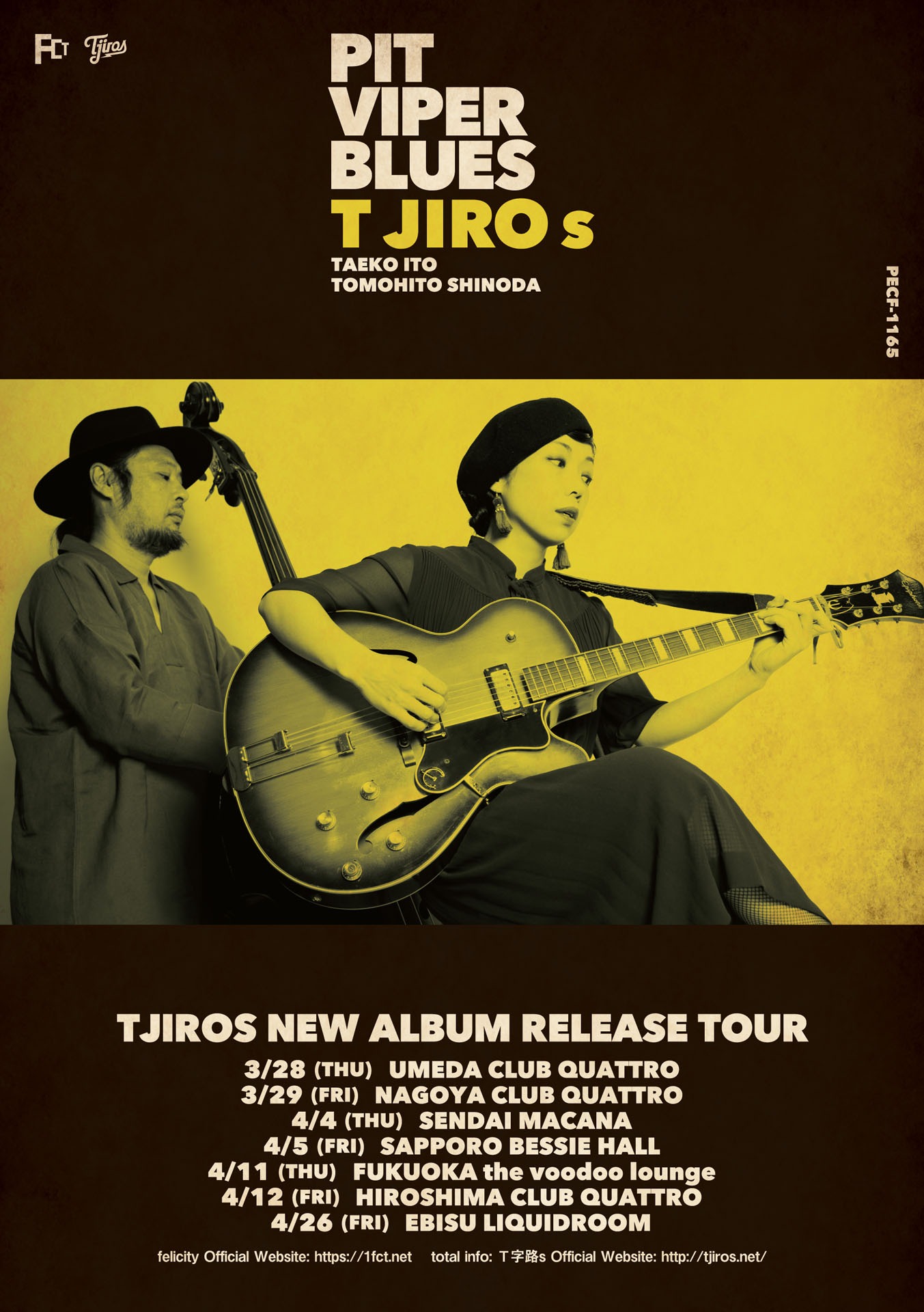 「T字路s ニューアルバムリリースツアー "PIT VIPER BLUES"」フライヤー表