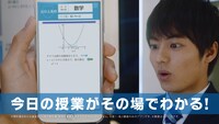 進研ゼミ高校講座新CM「新スマホ学習」編のワンシーン。