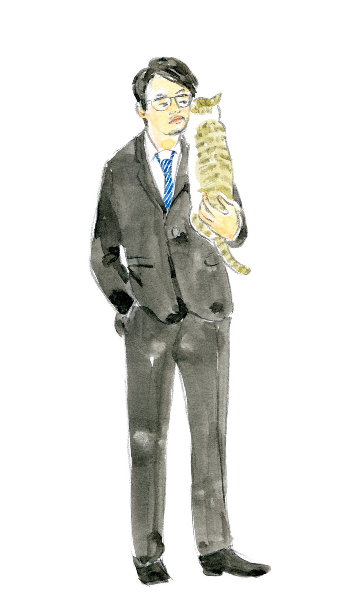 ほしよりこが描いた岡村靖幸のイラスト。
