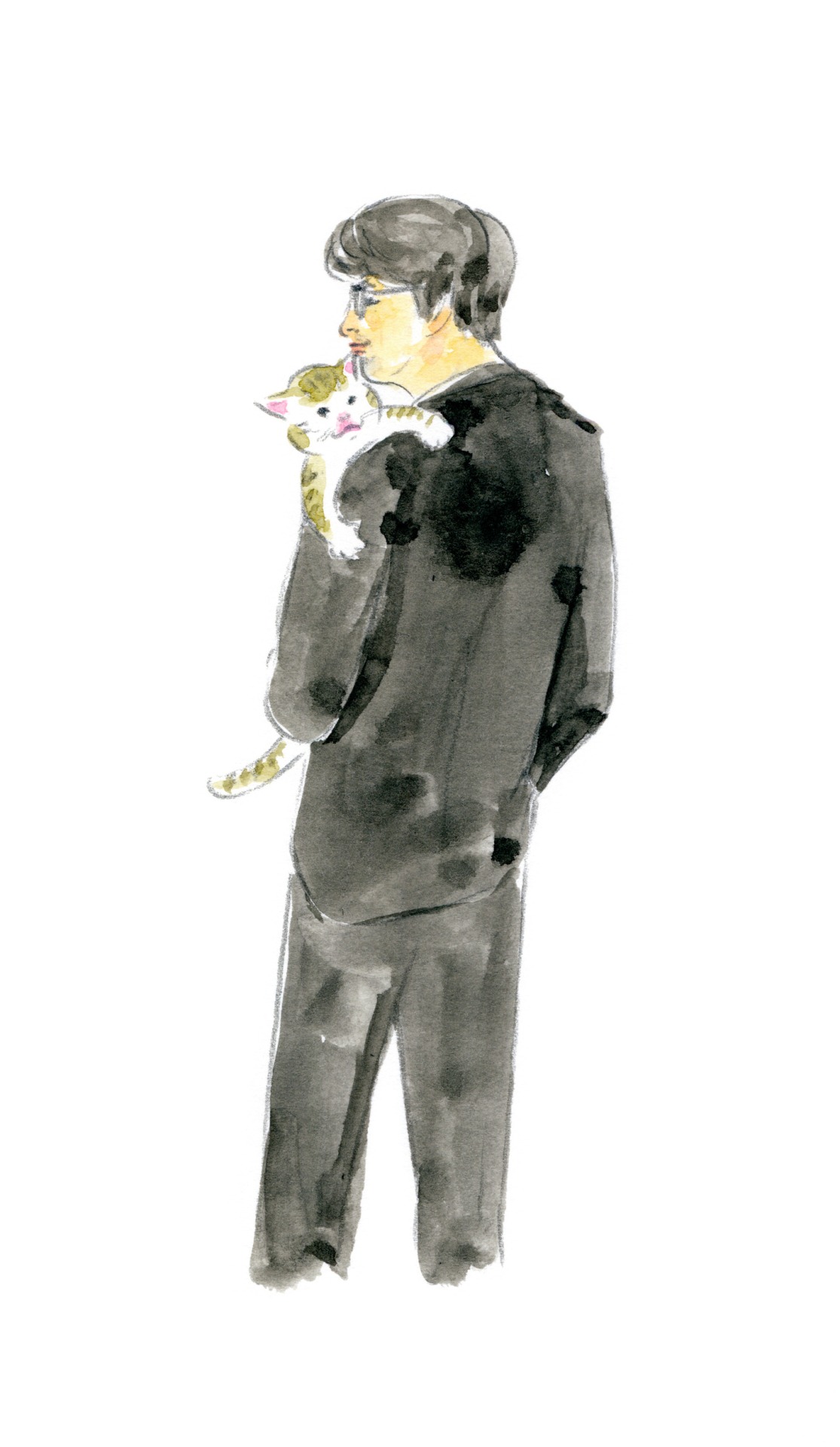 ほしよりこが描いた岡村靖幸のイラスト。