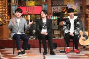 左から冨田明宏、上松範康、大石昌良。 (c)テレビ朝日