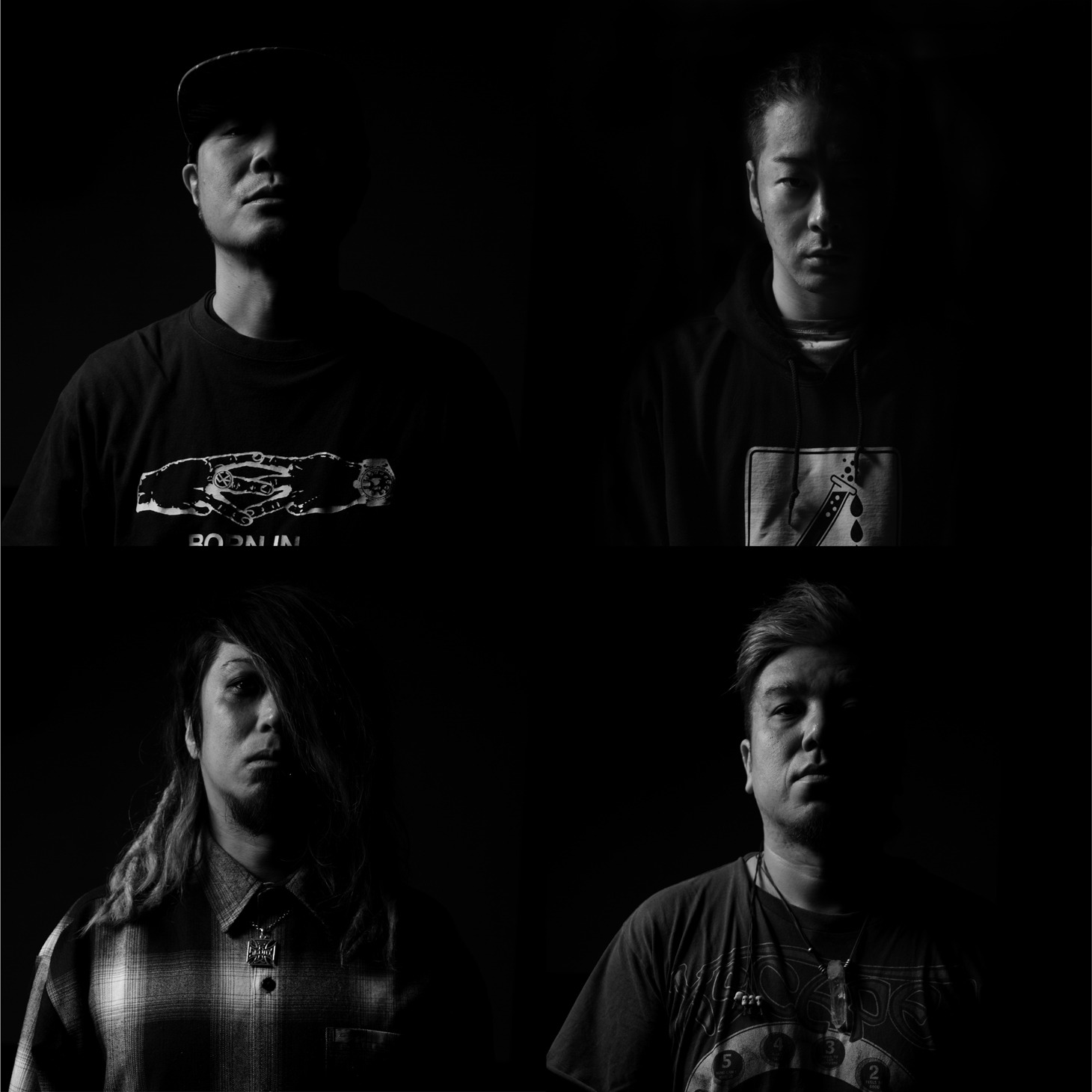 KYONO BAND。左上から時計回りにKYONO、ミヤ、DUTTCH、hiromitsu。