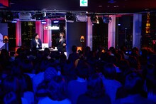 TAKURO「Journeywithout a map II」トーク＆アナログ盤先行試聴イベントの様子。（撮影：田辺佳子）