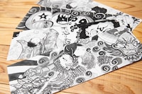 三橋さんが毎月描いている、突き出しに飾るイラスト。