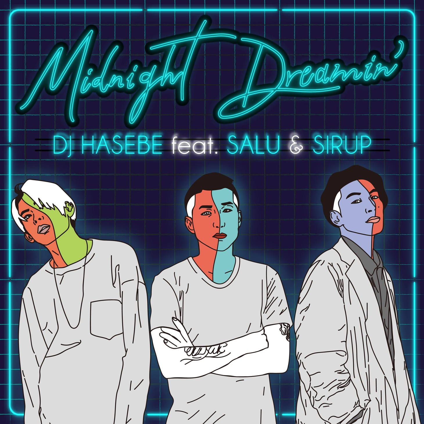 DJ HASEBE「Midnight Dreamin' feat.SALU & SIRUP」配信ジャケット