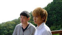 映画「4月の君、スピカ。」のメイキングカット。