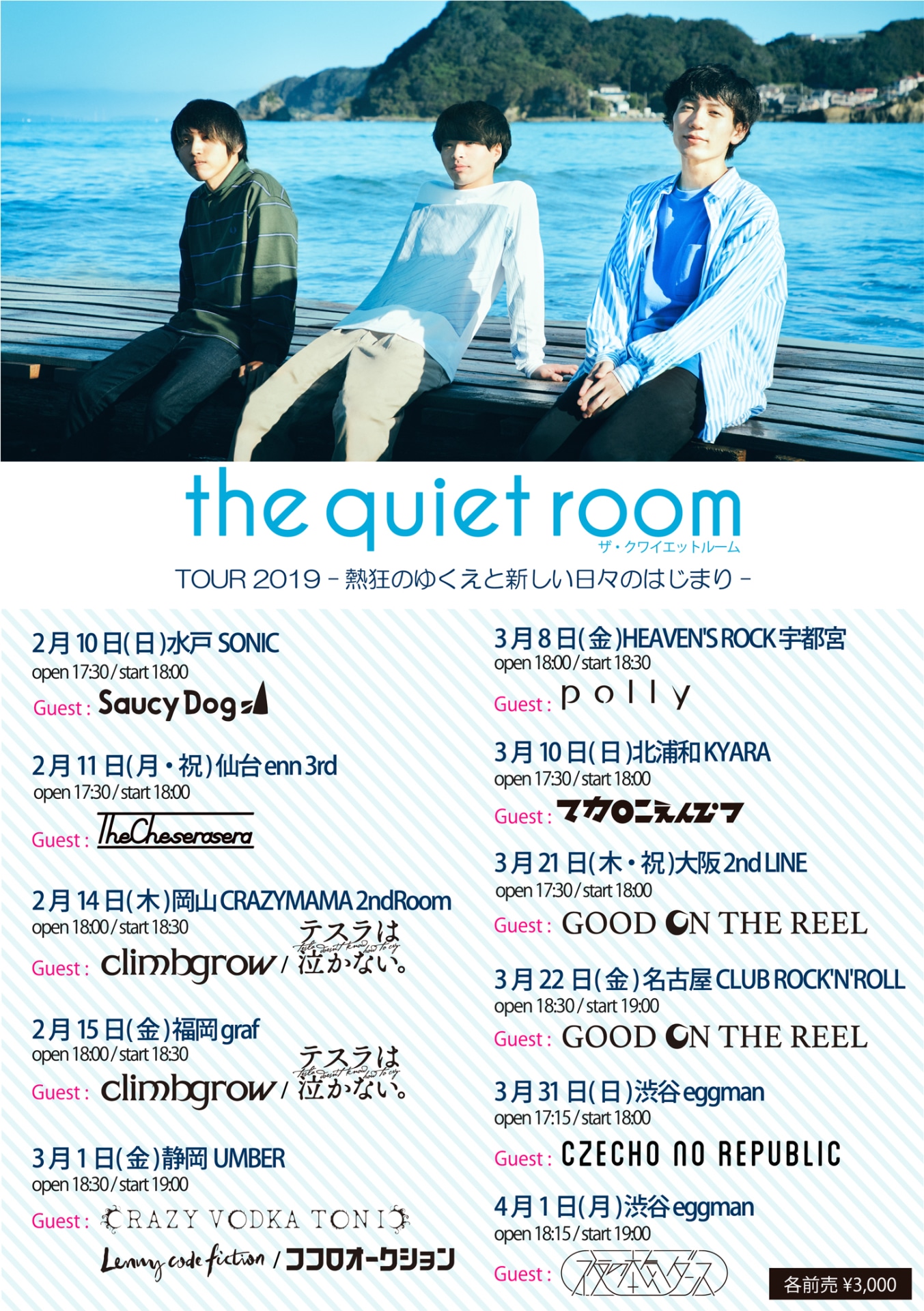 「the quiet room TOUR 2019 “熱狂のゆくえと新しい日々のはじまり”」フライヤー