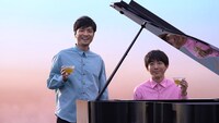 「キリン 生茶」新CM「ピアノ篇」撮影の様子。