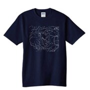 三月のパンタシア「ガールズブルー・ハッピーサッド」発売記念パネル展限定Tシャツのデザイン。