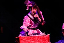 一心不乱にキャベツを刻む上坂すみれ。