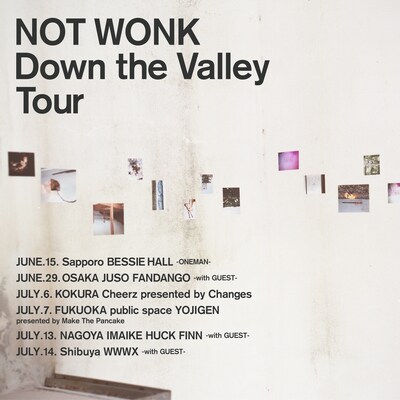 NOT WONK「Down the Valley Tour」告知ビジュアル