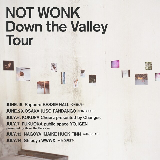 NOT WONK「Down the Valley Tour」告知ビジュアル