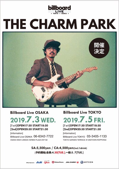 THE CHARM PARKのBillboard Live公演のフライヤー。