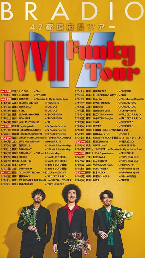 BRADIO「IVVII Funky Tour」日程