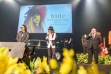 「hide Memorial Day 2019～春に会いましょう～」に登場したI.N.A.（hide with Spread Beaver）、PATA（X JAPAN、Ra:IN）、松本裕士（ヘッドワックスオーガナイゼーション代表取締役社長）。
