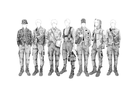 DIORとコラボレーションしたBTSの衣装デザインイメージ。(c)Dior