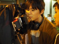 映画「色の街」撮影の様子。