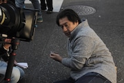 映画「色の街」撮影の様子。