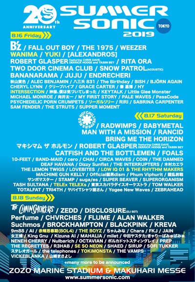 「SUMMER SONIC 2019」幕張公演ラインナップ