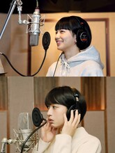 レコーディングをするハルレオ。上が小松菜奈演じるレオ、下が門脇麦演じるハル。