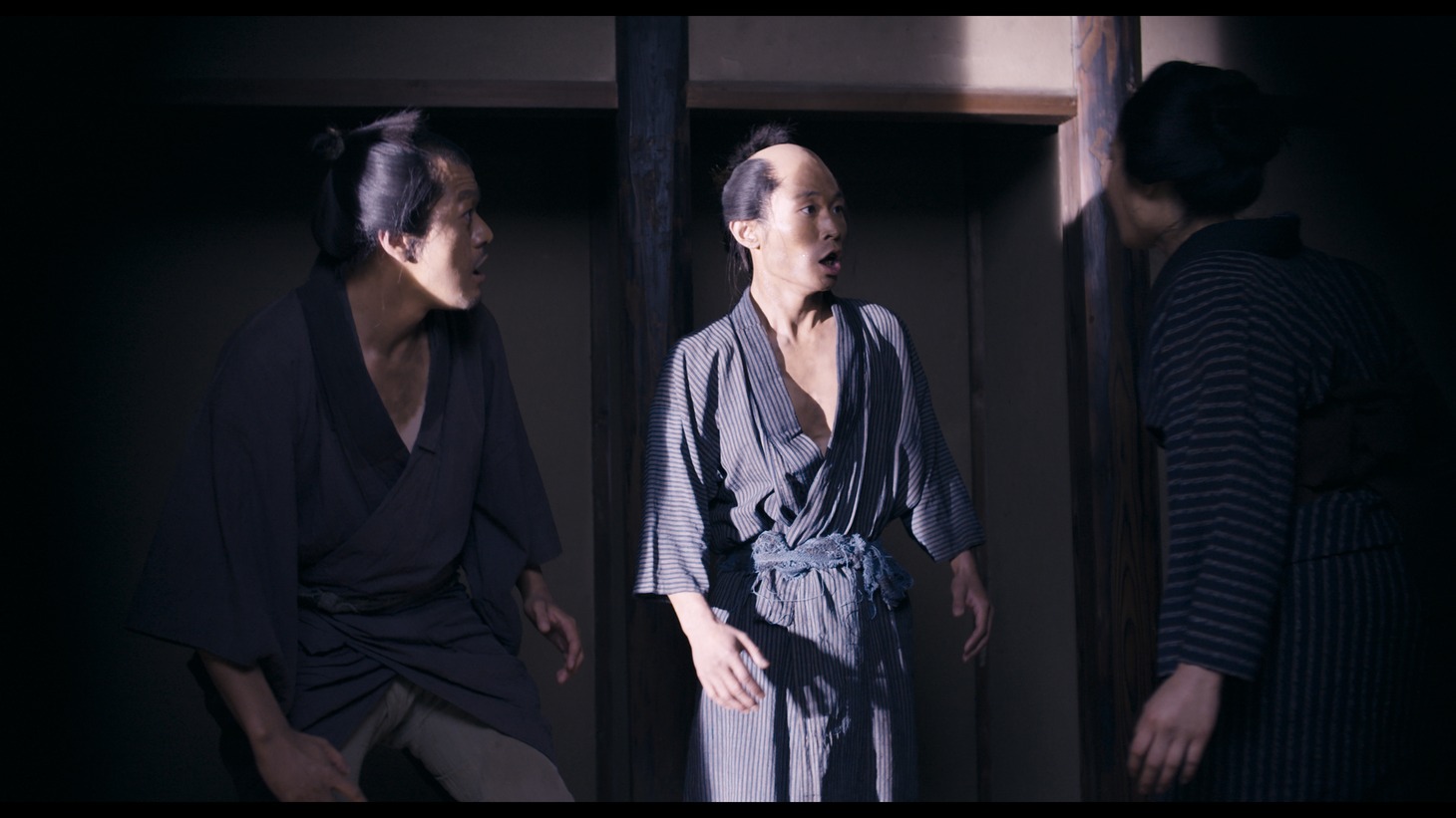 映画「二宮金次郎」のカミナリ出演シーン。